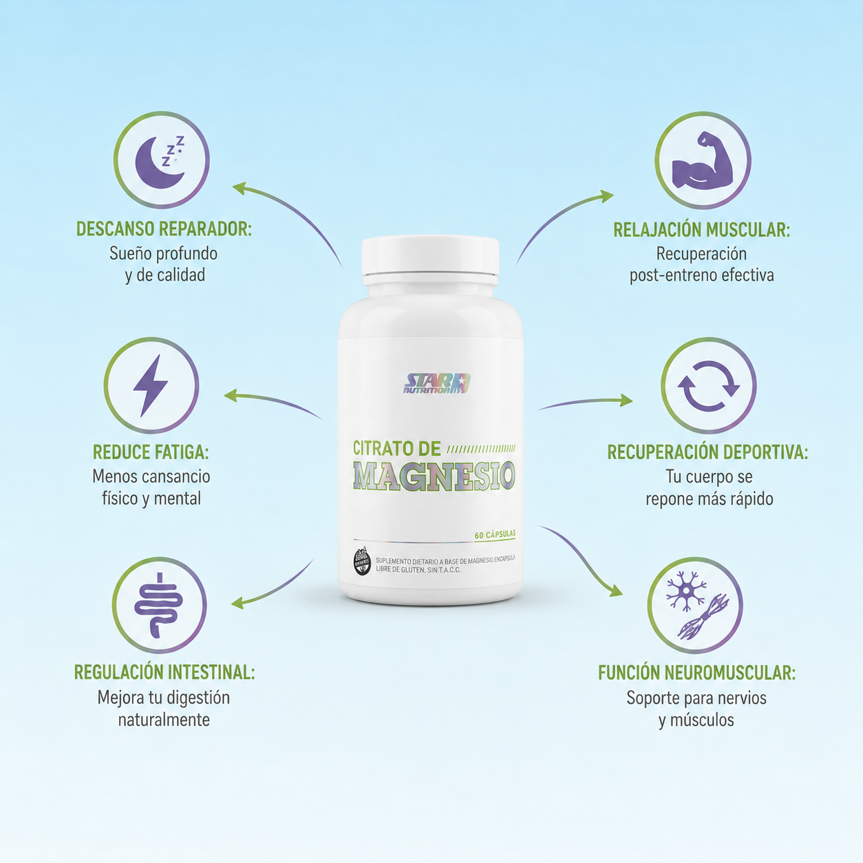 Citrato de Magnesio Star Nutrition X60 Capsulas