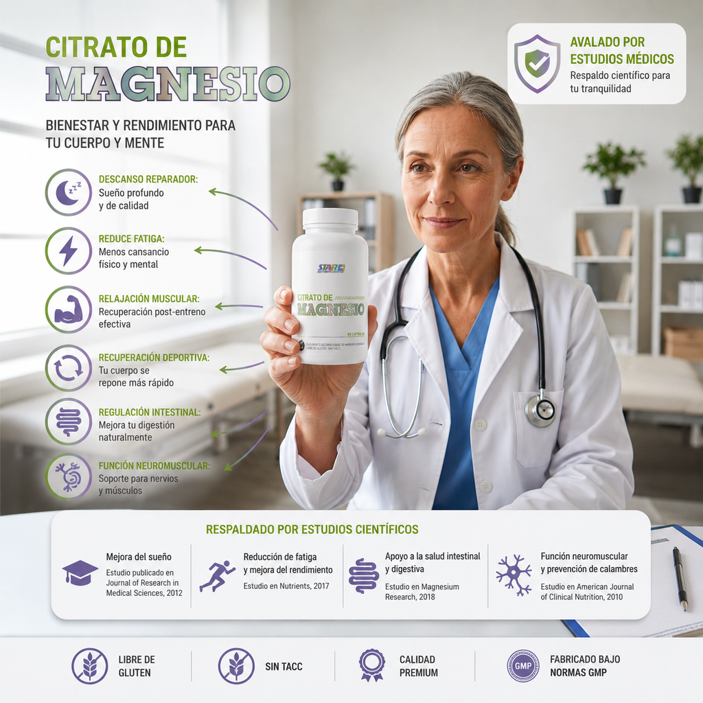 Citrato de Magnesio Star Nutrition X60 Capsulas